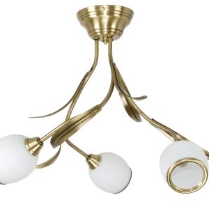 Lampa sufitowa złota do salonu EDYLIT 3xE14 MARKOS BIAŁY 152B 1047962