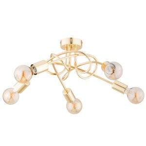 Lampa sufitowa złota DRAGO 5xE27x15W wym: 22x51x51 cm Alfa 865145 Lampa sufitowa złota DRAGO 5xE27x15W wym: 22x51x51 cm Alfa 865145