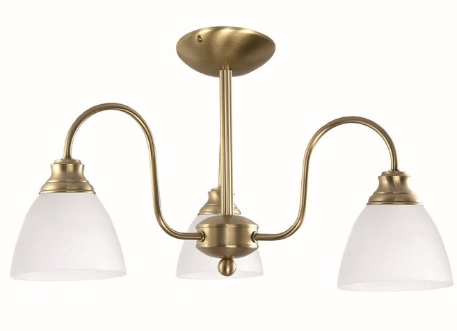 Lampa sufitowa złota EDYLIT biały klosz EDYLIT 3xE27 POSEJDON 7-612 1048182