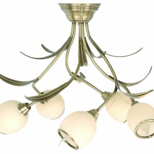 Lampa sufitowa złota EDYLIT retro do salonu 5xE14 MARKOS ECRU 150P 1046665 Lampa sufitowa złota EDYLIT retro do salonu 5xE14 MARKOS ECRU 150P 1046665