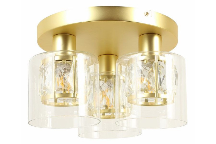 Lampa sufitowa złota Elmo 3xE14x40W wym: 17,5x25x25 cm Reality 860687