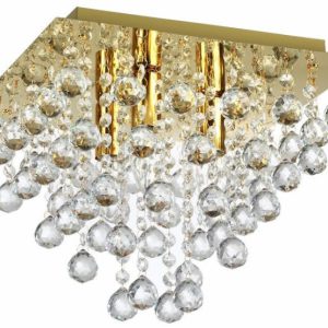 Lampa sufitowa złota Lancaster crystal 3xE14x40W wym: 27x32x32 cm Reality 860694 Lampa sufitowa złota Lancaster crystal 3xE14x40W wym: 27x32x32 cm Reality 860694