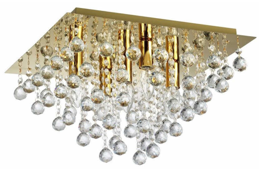 Lampa sufitowa złota Lancaster crystal 5xE14x40W wym: 27x42x42 cm Reality 859321