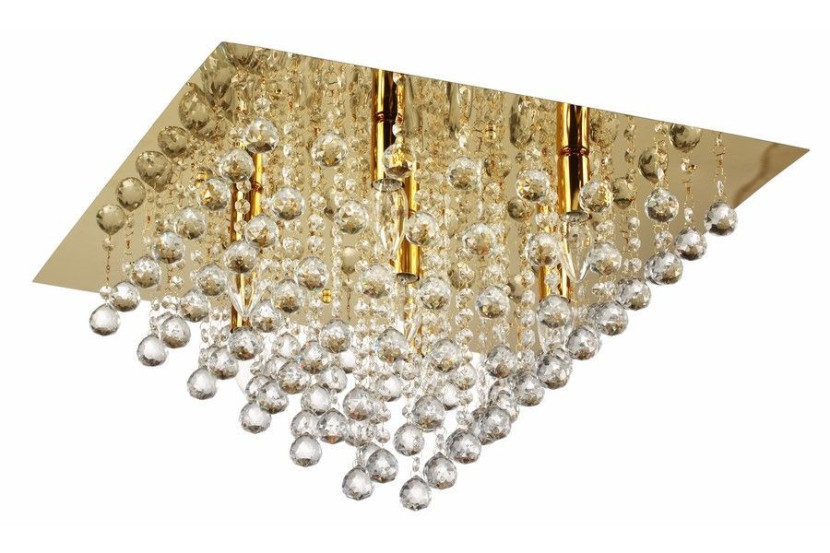 Lampa sufitowa złota Lancaster crystal 7xE14x40W wym: 31x56x56 cm Reality 860398