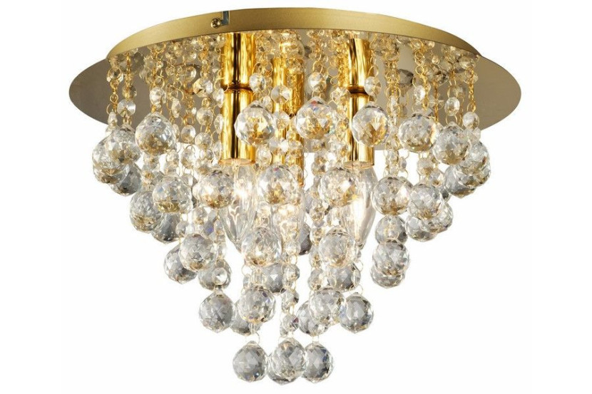 Lampa sufitowa złota London crystal 3xE14x40W wym: 26x38x38 cm Reality 864393