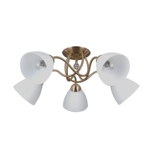Lampa sufitowa złota LUGANO 5xE27x40W wym: 22x63x63 cm Italux 859312 Lampa sufitowa złota LUGANO 5xE27x40W wym: 22x63x63 cm Italux 859312