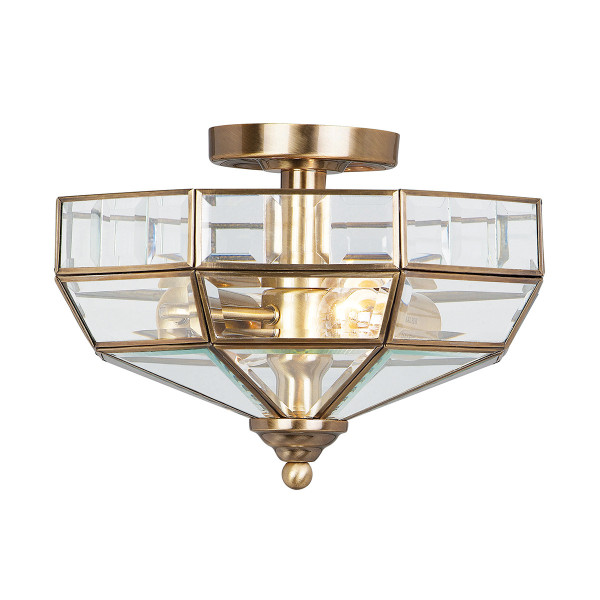 Lampa sufitowa złota Old Park 2xE27x60W wym: 23x32x32 cm Elstead 860745