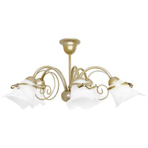 Lampa sufitowa złota patyna Kokarda 5xE14x15W wym: 34x58x58 cm Luminex 863979 Lampa sufitowa złota patyna Kokarda 5xE14x15W wym: 34x58x58 cm Luminex 863979