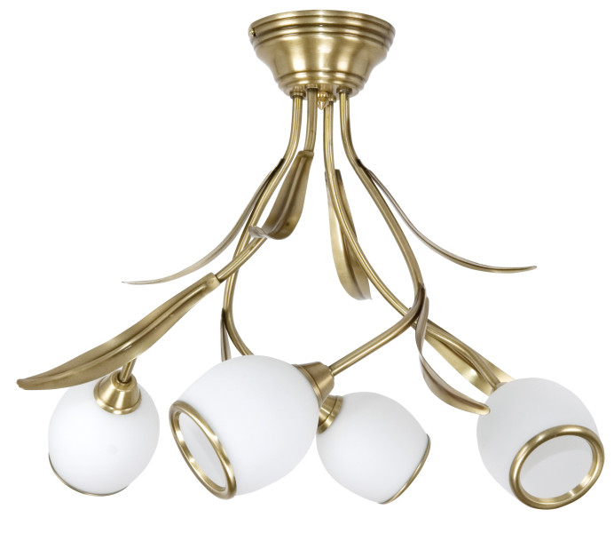 Lampa sufitowa złota retro EDYLIT 4xE14 MARKOS BIAŁY 151B 1048181