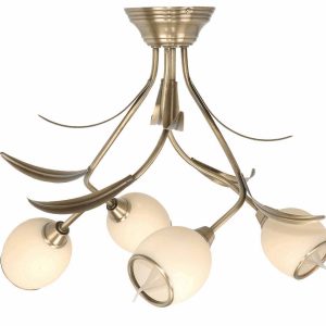Lampa sufitowa złota vintage retro EDYLIT 4xE14 MARKOS ECRU 151P 1046668 Lampa sufitowa złota vintage retro EDYLIT 4xE14 MARKOS ECRU 151P 1046668