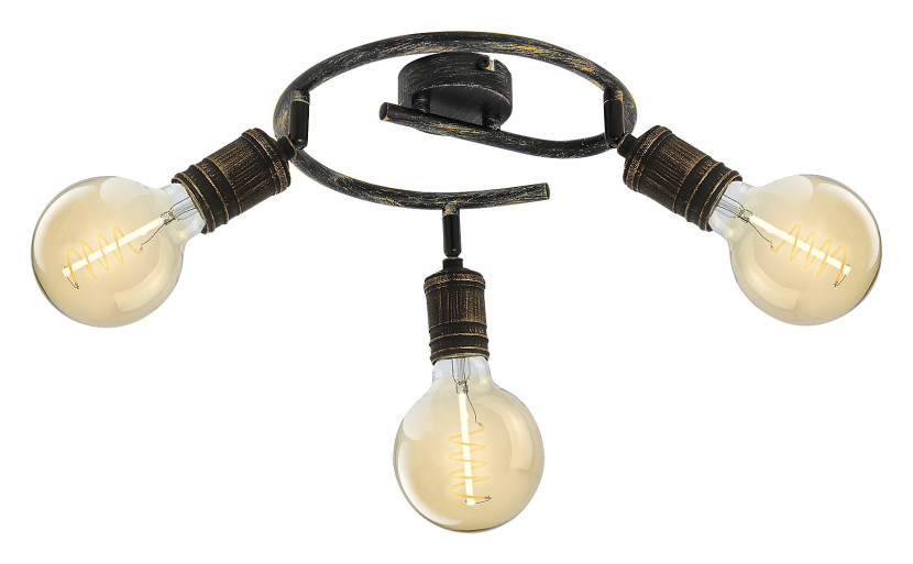 Lampa sufitowa złoto antyczne Fidel 3xE27x25W wym: 15,5x33x33 cm Rabalux 860651