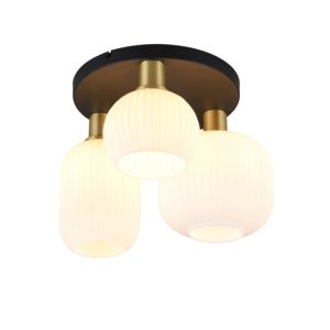 Lampa sufitowa złoto-biała-czarna DIVA 3xE27x10W wym: 28x39x39 cm Trio 863950 Lampa sufitowa złoto-biała-czarna DIVA 3xE27x10W wym: 28x39x39 cm Trio 863950