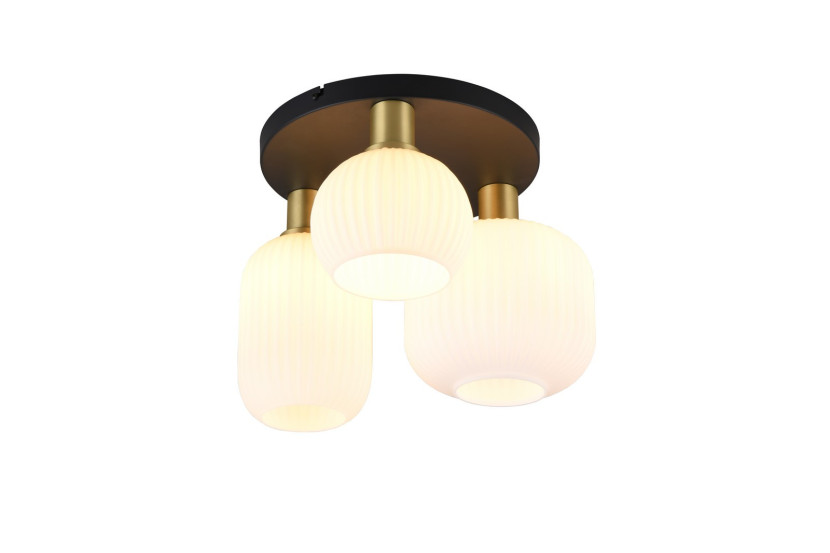 Lampa sufitowa złoto-biała-czarna DIVA 3xE27x10W wym: 28x39x39 cm Trio 863950