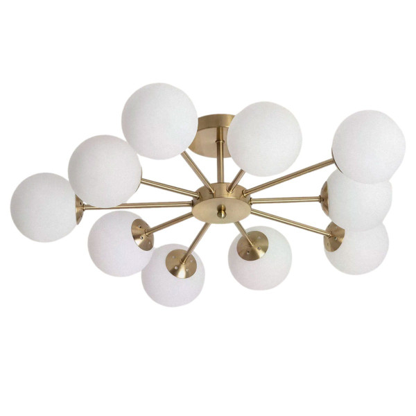 Lampa sufitowa złoto-biała Elegante 10xG9x12W wym: 20x71x71 cm Abruzzo 859276