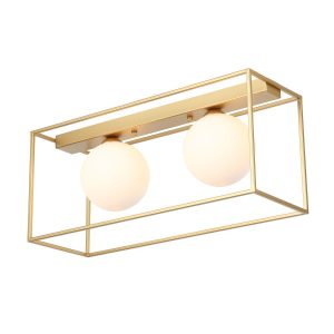 Lampa sufitowa złoto-biała MEDIAMO 2xG9x25W wym: 20×46,4×16 cm Italux 859446 Lampa sufitowa złoto-biała MEDIAMO 2xG9x25W wym: 20×46,4×16 cm Italux 859446