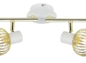 Lampa sufitowa złoto-biała OSLO 4xE14x40W wym: 15x60x8 cm Candellux 924377 Lampa sufitowa złoto-biała OSLO 4xE14x40W wym: 15x60x8 cm Candellux 924377