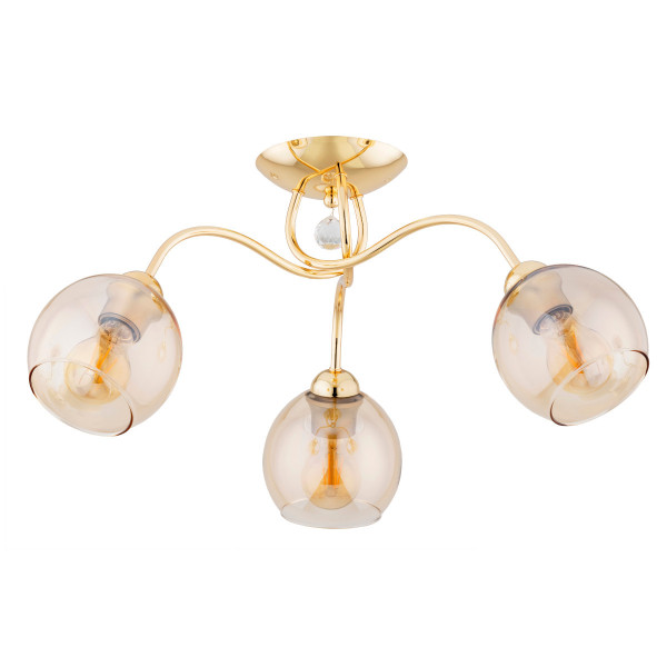 Lampa sufitowa złoto-bursztynowy AMARILLO 3xE27x15W wym: 30x59x59 cm Alfa 860307