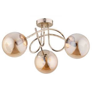 Lampa sufitowa złoto-bursztynowy BANKO 3xE14x10W wym: 25,5x50x50 cm Alfa 863857 Lampa sufitowa złoto-bursztynowy BANKO 3xE14x10W wym: 25,5x50x50 cm Alfa 863857