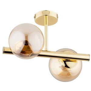 Lampa sufitowa złoto-bursztynowy ERAL 2xE14x10W wym: 28x38x38 cm Alfa 860198 Lampa sufitowa złoto-bursztynowy ERAL 2xE14x10W wym: 28x38x38 cm Alfa 860198