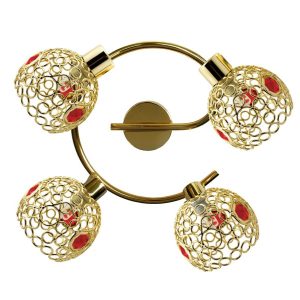 Lampa sufitowa złoto-chromowana ARON 4xG9x40W wym: 17x44x44 cm Candellux 924370 Lampa sufitowa złoto-chromowana ARON 4xG9x40W wym: 17x44x44 cm Candellux 924370