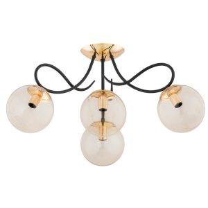Lampa sufitowa złoto-czarna-bursztynowy OXA 4xE14x10W wym: 32x58x58 cm Alfa 821537 Lampa sufitowa złoto-czarna-bursztynowy OXA 4xE14x10W wym: 32x58x58 cm Alfa 821537