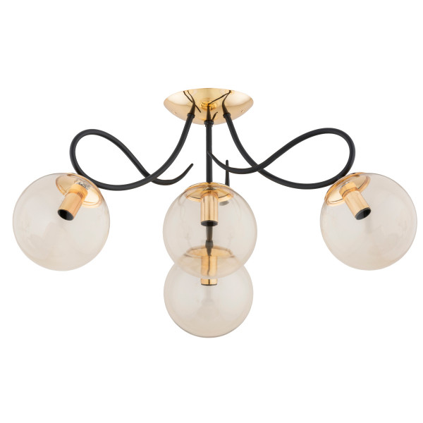 Lampa sufitowa złoto-czarna-bursztynowy OXA 4xE14x10W wym: 32x58x58 cm Alfa 821537