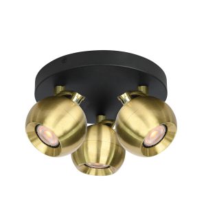 Lampa sufitowa złoto-czarna LAFIN 3xGU10x10W wym: 13x22x22 cm Italux 905085 Lampa sufitowa złoto-czarna LAFIN 3xGU10x10W wym: 13x22x22 cm Italux 905085