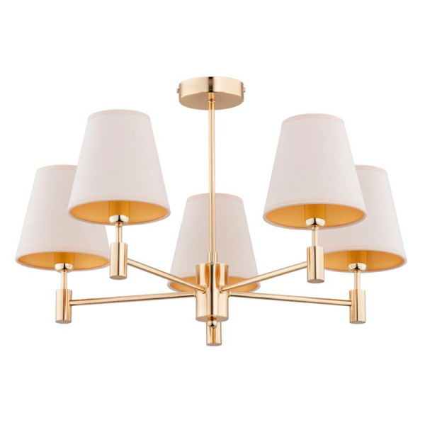Lampa sufitowa złoto-kremowa ASTRIT 5xE14x10W wym: 38x61x61 cm Alfa 864072
