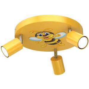 Lampa sufitowa żółto-czarna Fun 3xGU10x8W wym: 10,5x30x30 cm Luminex 863560