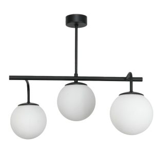 Lampa sufitowaczarna listwa kule białe do kuchni EDYLIT 3xE14 BASTER 15-382 1048119 Lampa sufitowaczarna listwa kule białe do kuchni EDYLIT 3xE14 BASTER 15-382 1048119
