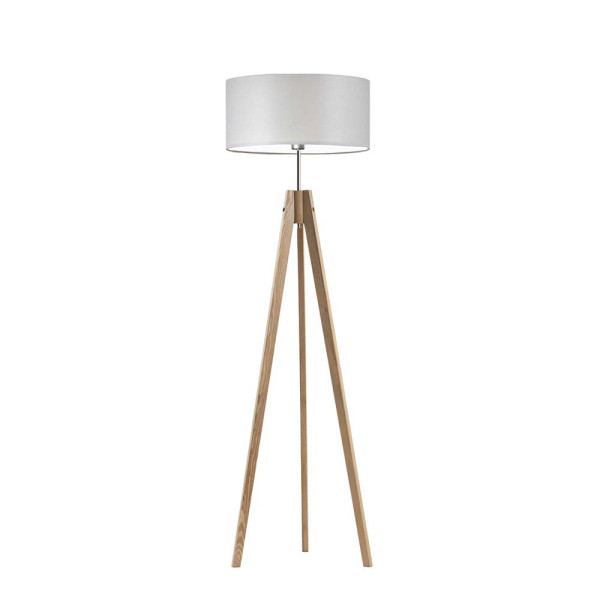 Lampa tripod drewniana abażur Dąb/ Jasny Szary 1003339
