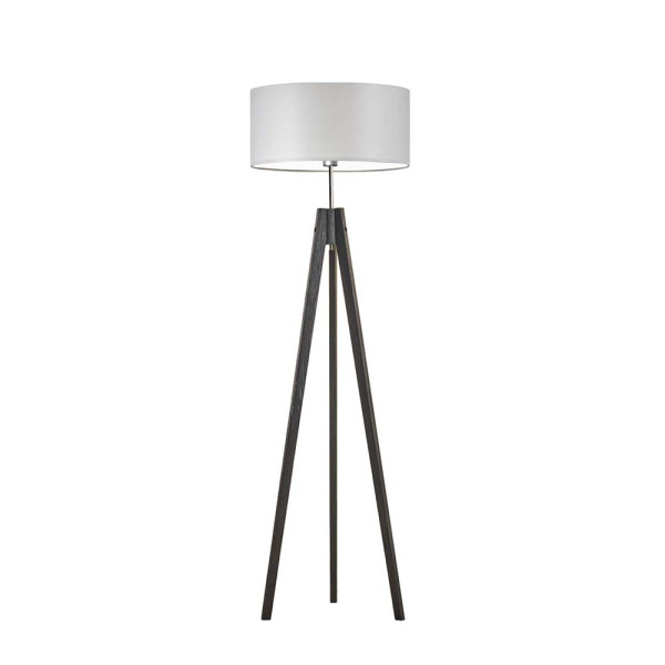 Lampa tripod drewniana abażur Heban/ Jasny Szary 1002387