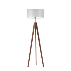 Lampa tripod drewniana abażur Mahoń/ Jasny Szary 1002443 Lampa tripod drewniana abażur Mahoń/ Jasny Szary 1002443