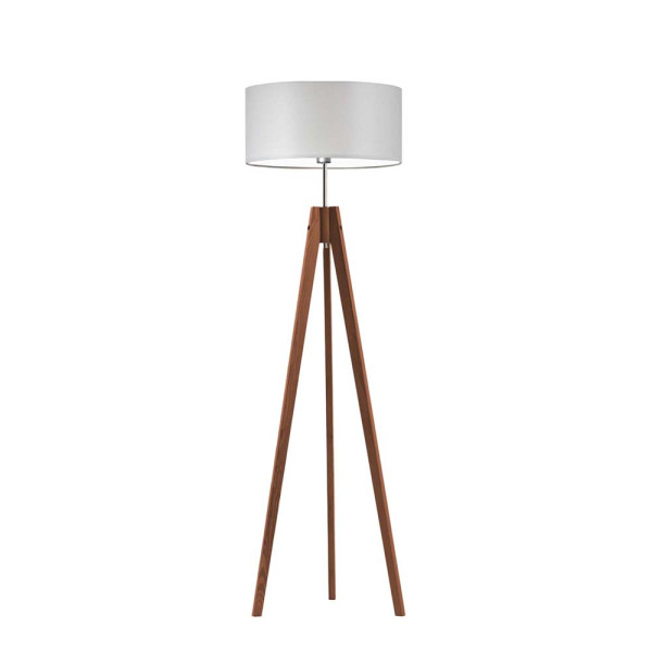 Lampa tripod drewniana abażur Mahoń/ Jasny Szary 1002443