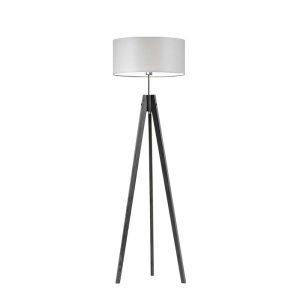 Lampa tripod drewniana abażur Popielaty/ Jasny Szary 1003335 Lampa tripod drewniana abażur Popielaty/ Jasny Szary 1003335