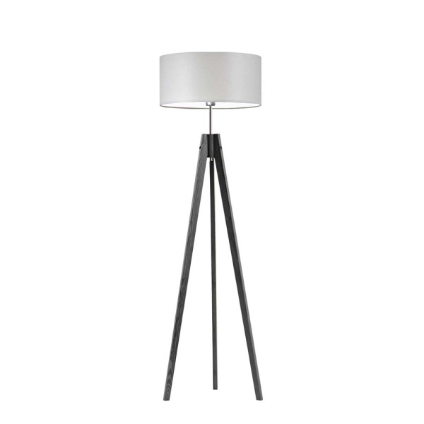Lampa tripod drewniana abażur Popielaty/ Jasny Szary 1003335