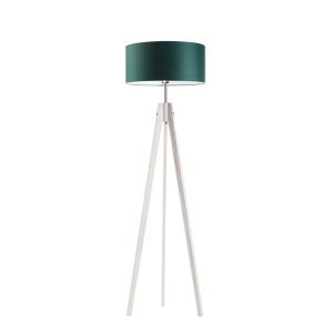 Lampa tripod drewno abażur Biały/ Zieleń Butelkowa 1002440 Lampa tripod drewno abażur Biały/ Zieleń Butelkowa 1002440