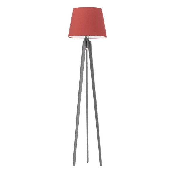 Lampa trójnożna drewniana CURACAO Popielaty/ Czerwony 922371