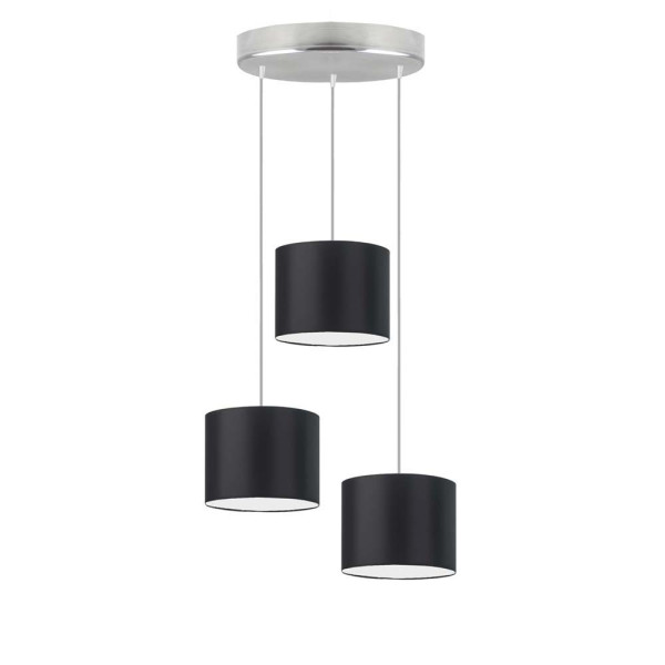 Lampa trzypunktowa loft PUEBLO Stal szczotkowana/ Czarny 961634