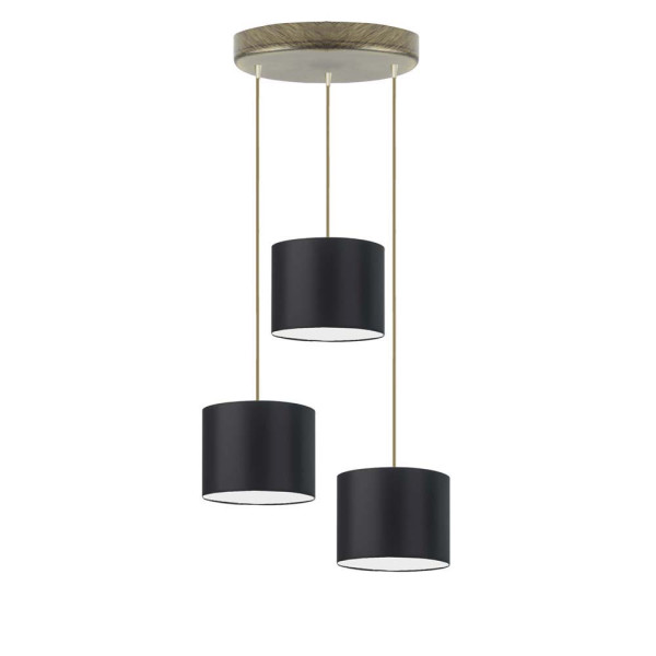 Lampa trzypunktowa loft PUEBLO Stare złoto/ Czarny 949414
