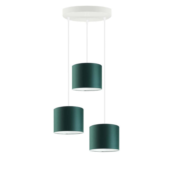 Lampa trzypunktowa PUEBLO nowoczesna Biały/ Zieleń Butelkowa 961082