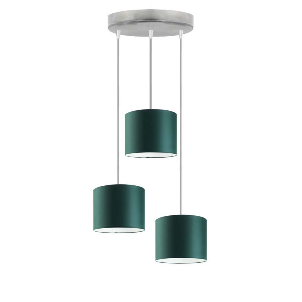 Lampa trzypunktowa PUEBLO nowoczesna Srebrny/ Zieleń Butelkowa 961633