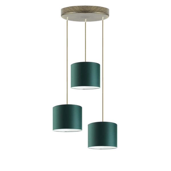 Lampa trzypunktowa PUEBLO nowoczesna Stare złoto/ Zieleń Butelkowa 949449