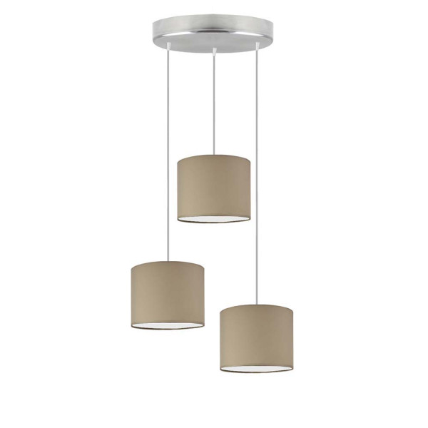 Lampa trzypunktowa sufitowa PUEBLO Stal szczotkowana/ Beżowy 961111