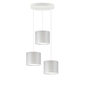 Lampa wisząca 3 klosze PUEBLO Biały/ Jasny Szary 961124 Lampa wisząca 3 klosze PUEBLO Biały/ Jasny Szary 961124