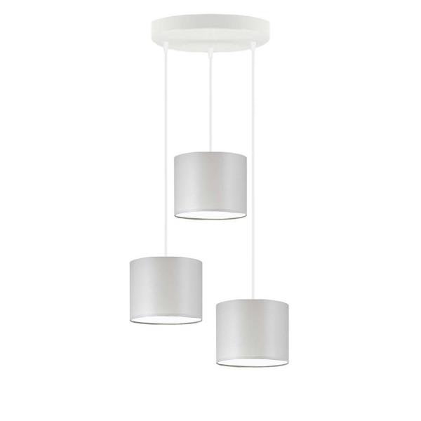 Lampa wisząca 3 klosze PUEBLO Biały/ Jasny Szary 961124