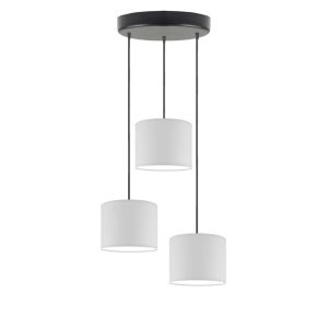 Lampa wisząca 3 klosze PUEBLO Czarny/ Jasny Szary 963810 Lampa wisząca 3 klosze PUEBLO Czarny/ Jasny Szary 963810