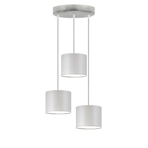 Lampa wisząca 3 klosze PUEBLO Srebrny/ Jasny Szary 963806 Lampa wisząca 3 klosze PUEBLO Srebrny/ Jasny Szary 963806