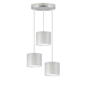 Lampa wisząca 3 klosze PUEBLO Stal szczotkowana/ Jasny Szary 961105 Lampa wisząca 3 klosze PUEBLO Stal szczotkowana/ Jasny Szary 961105