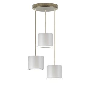 Lampa wisząca 3 klosze PUEBLO Stare złoto/ Jasny Szary 949422 Lampa wisząca 3 klosze PUEBLO Stare złoto/ Jasny Szary 949422
